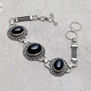 New black onyx sterling silver bracelet